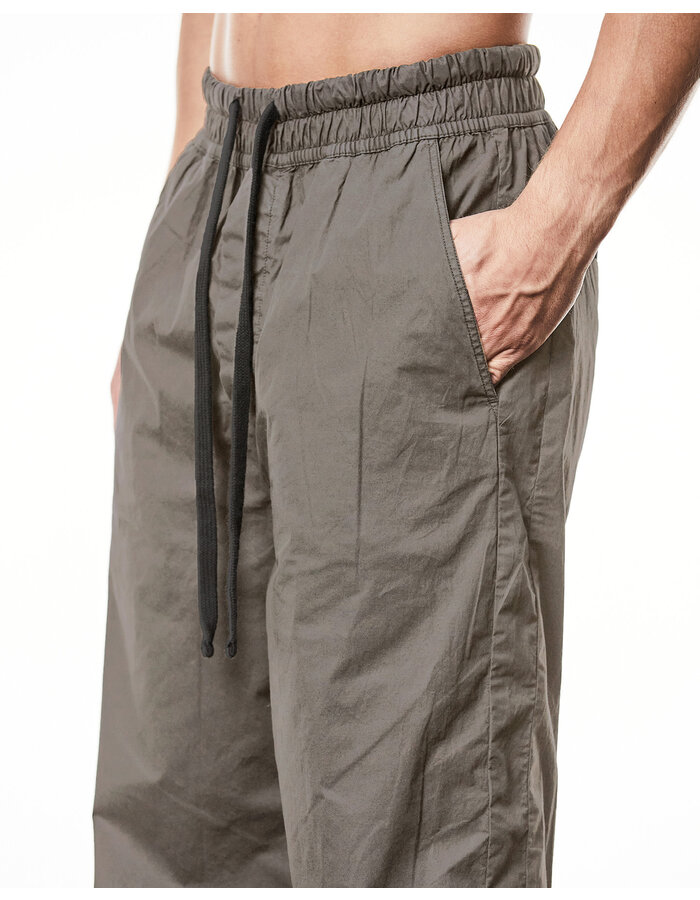 THOM KROM WASHED COTTON STRAIGHT LEG TROUSER - ROCK