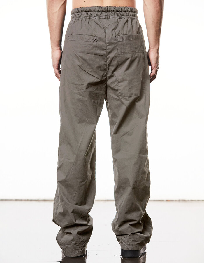 THOM KROM WASHED COTTON STRAIGHT LEG TROUSER - ROCK