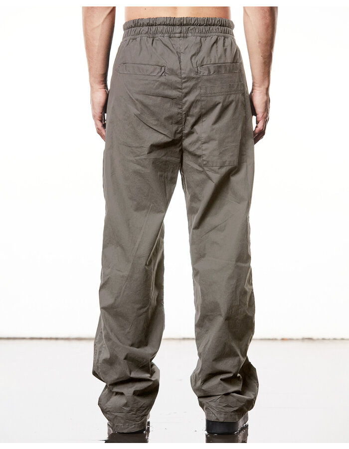 THOM KROM WASHED COTTON STRAIGHT LEG TROUSER - ROCK