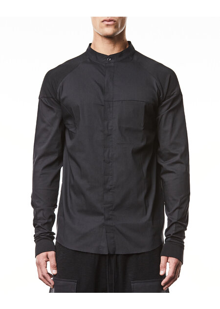 THOM KROM RIB CUFF MANDARIN SHIRT