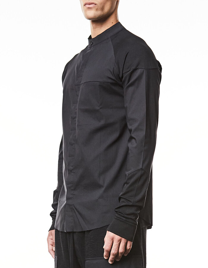 THOM KROM RIB CUFF MANDARIN SHIRT