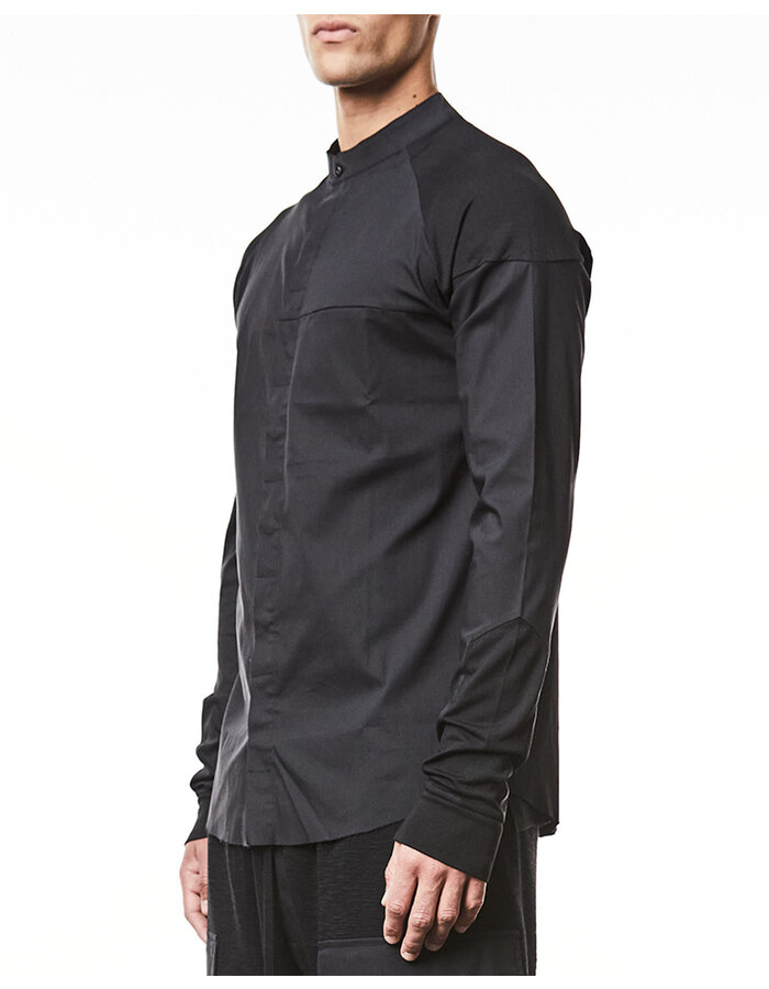 THOM KROM RIB CUFF MANDARIN SHIRT
