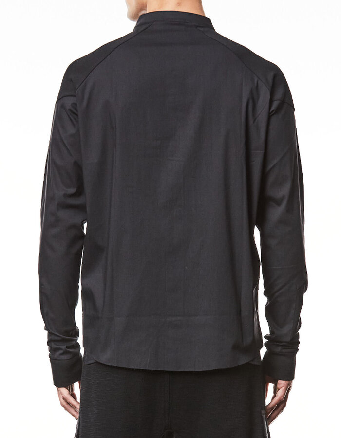 THOM KROM RIB CUFF MANDARIN SHIRT