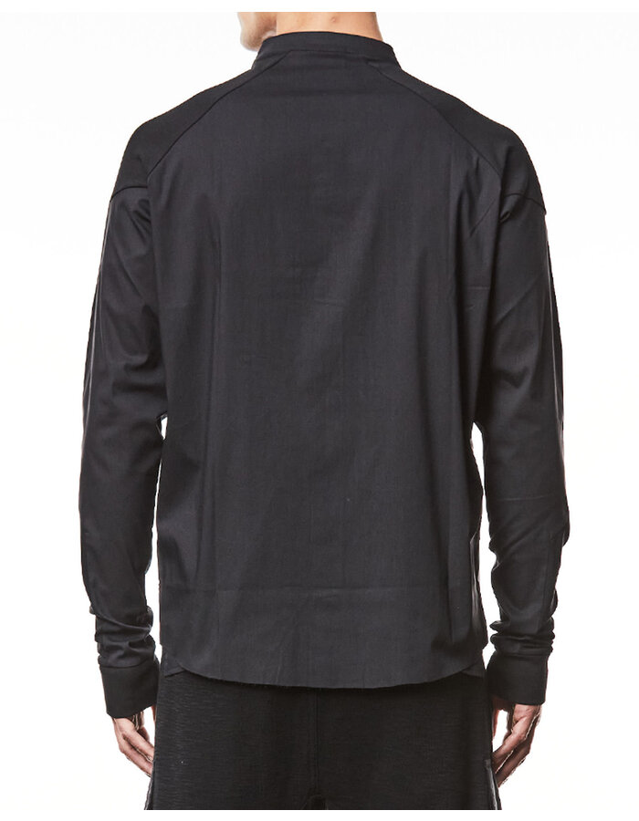 THOM KROM RIB CUFF MANDARIN SHIRT