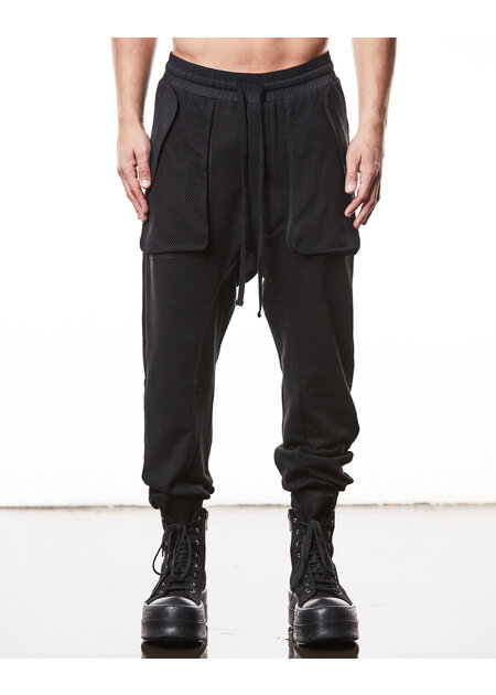 THOM KROM DROP CROTCH COTTON JOGGER WITH MESH POCKET