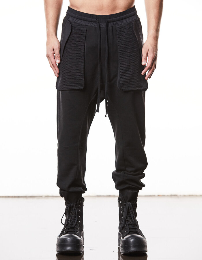 THOM KROM DROP CROTCH COTTON JOGGER WITH MESH POCKET