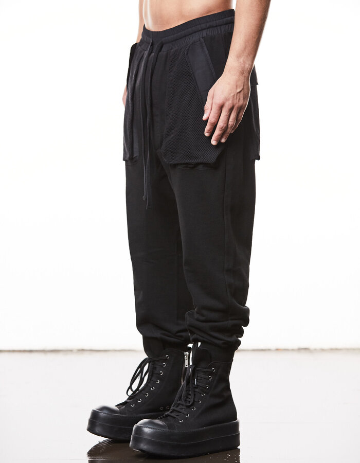 THOM KROM DROP CROTCH COTTON JOGGER WITH MESH POCKET