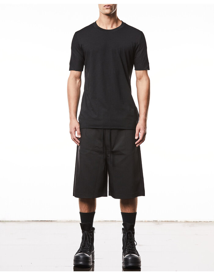 THOM KROM MESH INSERT FITTED COTTON T-SHIRT