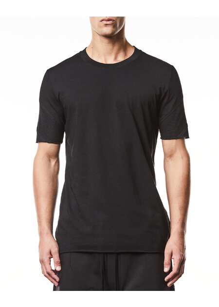 THOM KROM MESH INSERT FITTED COTTON T-SHIRT