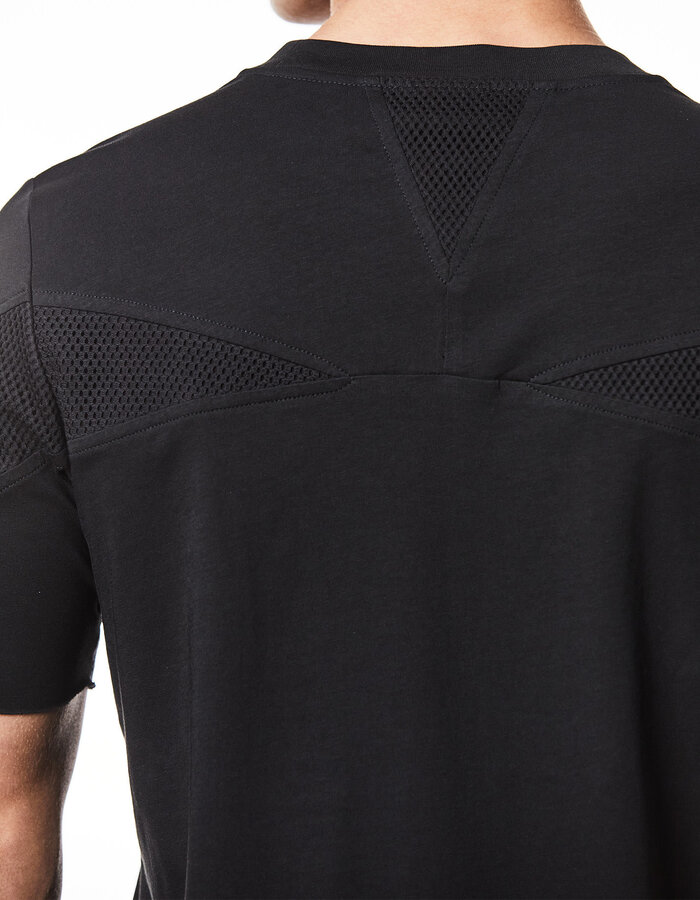 THOM KROM MESH INSERT FITTED COTTON T-SHIRT