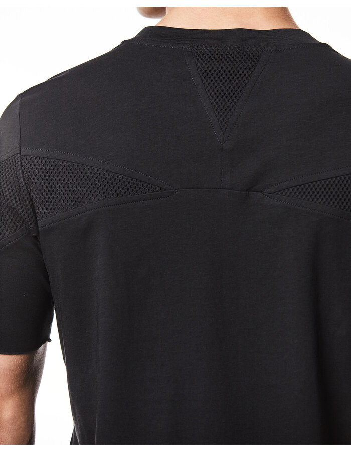 THOM KROM MESH INSERT FITTED COTTON T-SHIRT