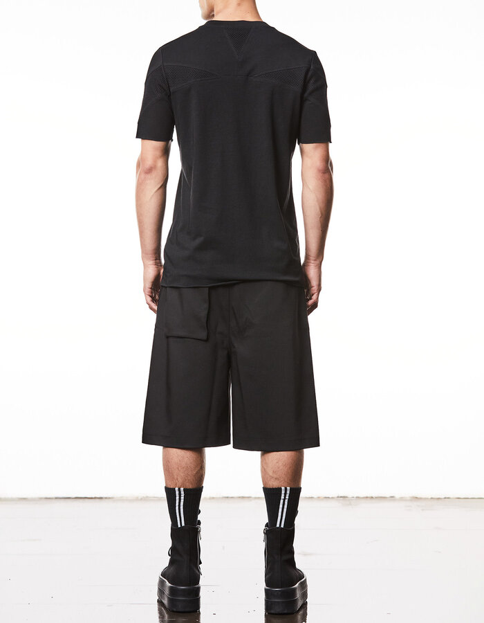 THOM KROM MESH INSERT FITTED COTTON T-SHIRT