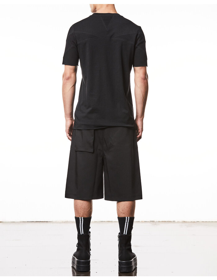 THOM KROM MESH INSERT FITTED COTTON T-SHIRT