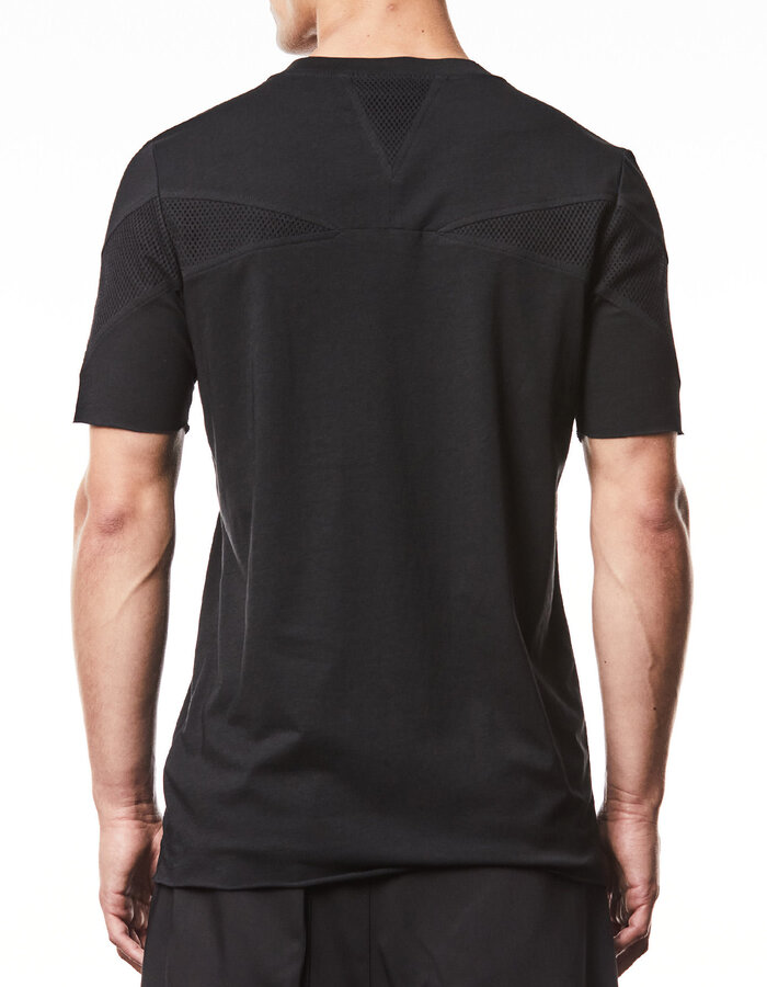THOM KROM MESH INSERT FITTED COTTON T-SHIRT