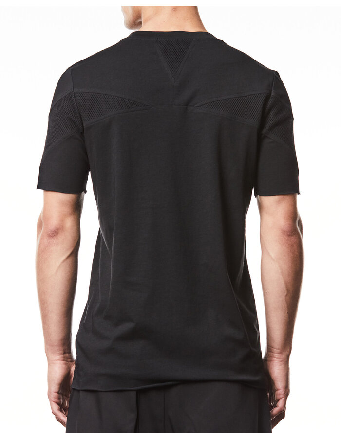 THOM KROM MESH INSERT FITTED COTTON T-SHIRT