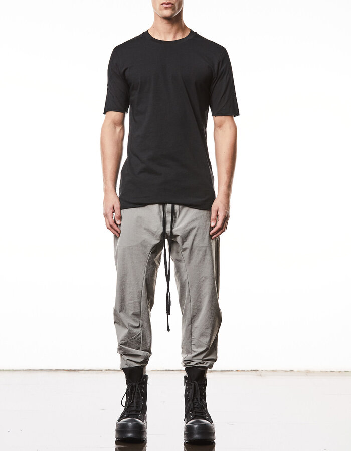 THOM KROM SCAR STITCH FITTED COTTON  T-SHIRT - BLACK