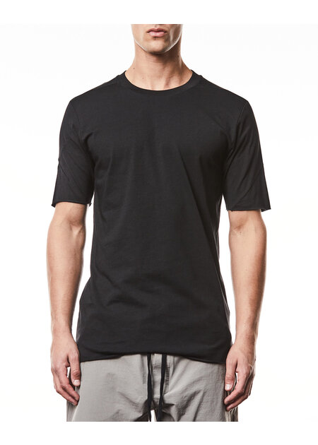THOM KROM SCAR STITCH FITTED COTTON  T-SHIRT - BLACK