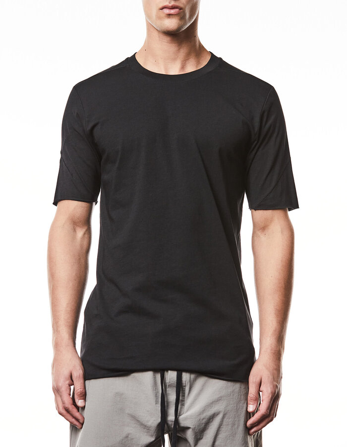 THOM KROM SCAR STITCH FITTED COTTON  T-SHIRT - BLACK