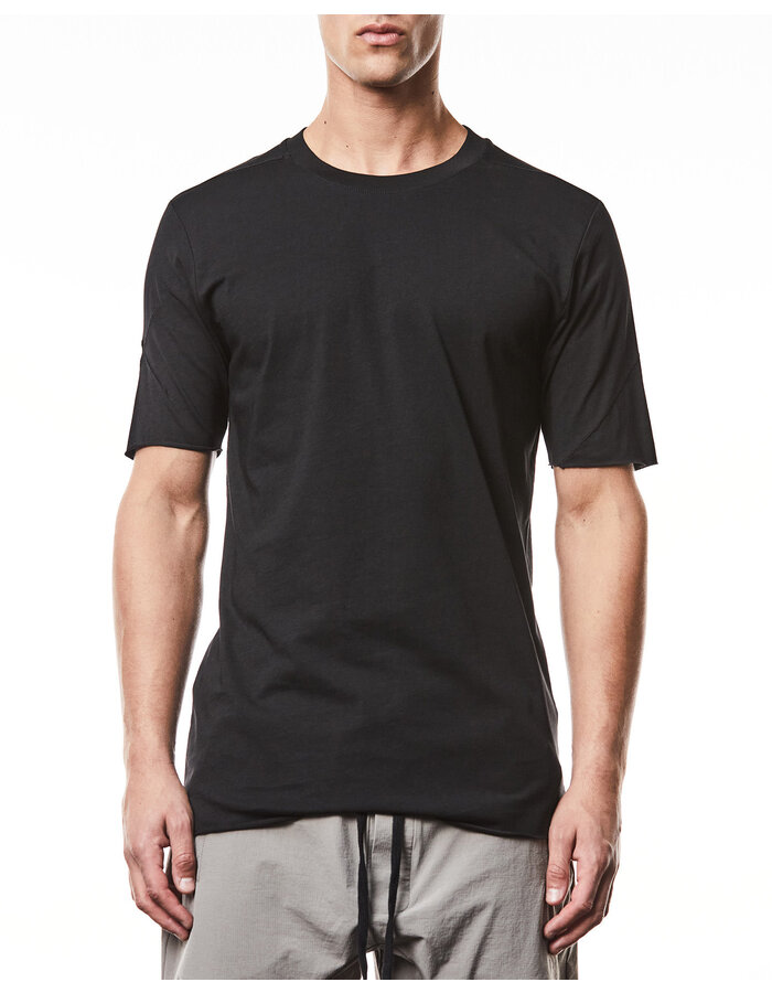 THOM KROM SCAR STITCH FITTED COTTON  T-SHIRT - BLACK