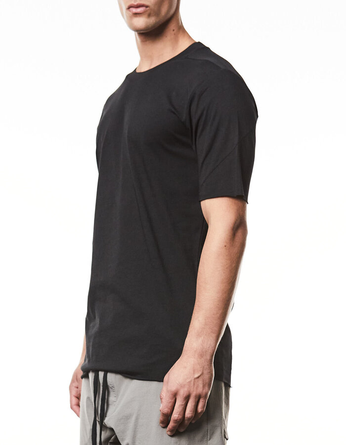 THOM KROM SCAR STITCH FITTED COTTON  T-SHIRT - BLACK