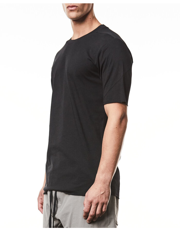 THOM KROM SCAR STITCH FITTED COTTON  T-SHIRT - BLACK