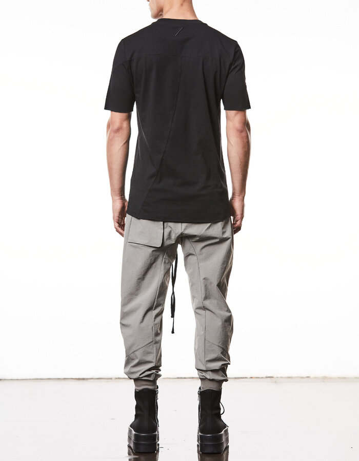 THOM KROM SCAR STITCH FITTED COTTON  T-SHIRT - BLACK