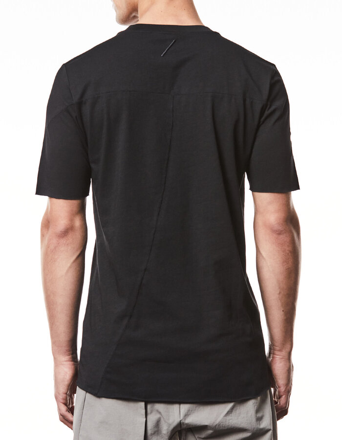THOM KROM SCAR STITCH FITTED COTTON  T-SHIRT - BLACK