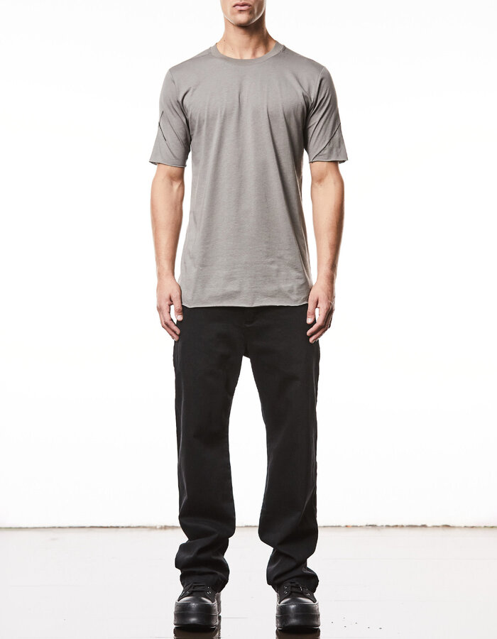 THOM KROM SCAR STITCH FITTED COTTON  T-SHIRT - ROCK
