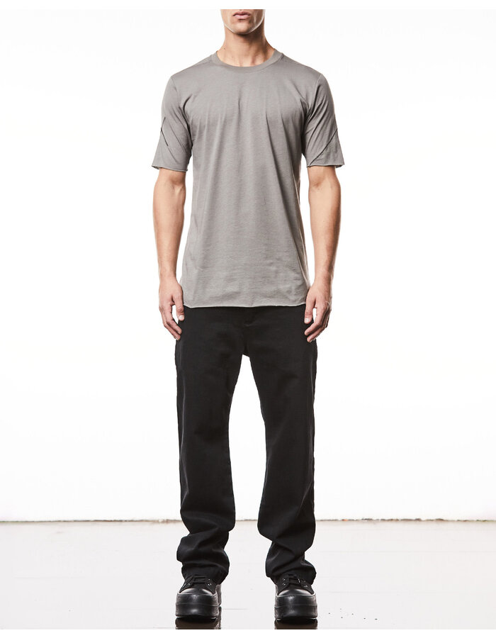 THOM KROM SCAR STITCH FITTED COTTON  T-SHIRT - ROCK