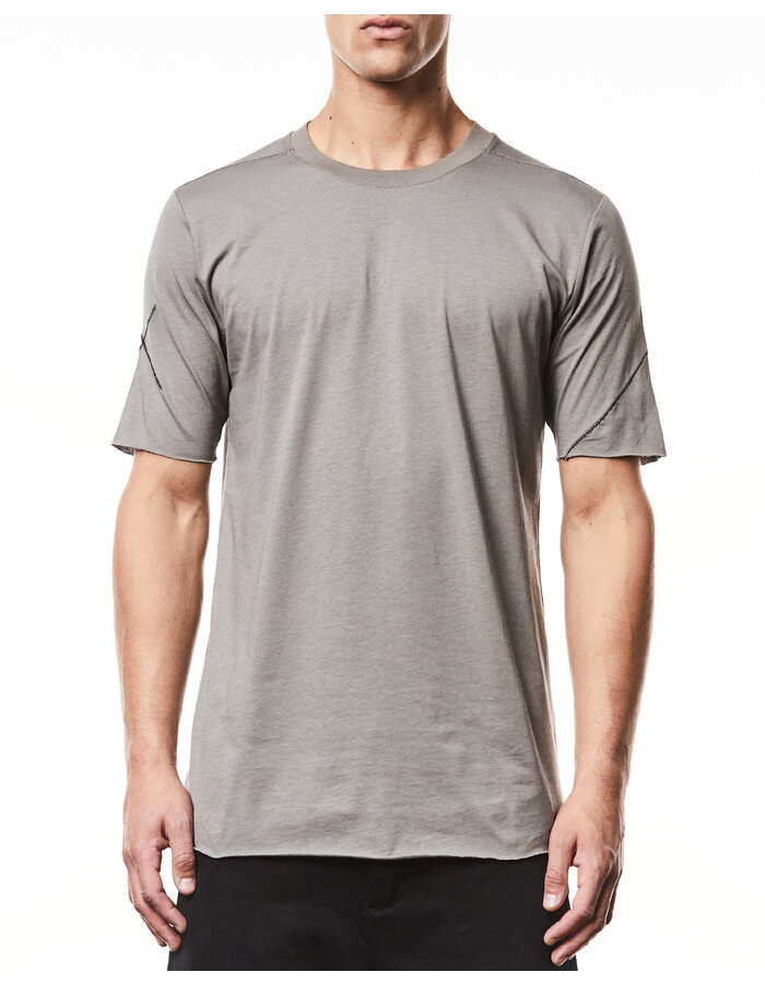 THOM KROM SCAR STITCH FITTED COTTON  T-SHIRT - ROCK