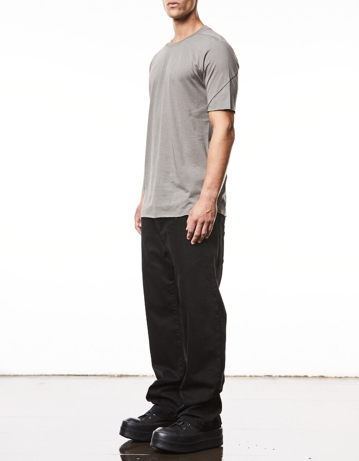 THOM KROM SCAR STITCH FITTED COTTON  T-SHIRT - ROCK