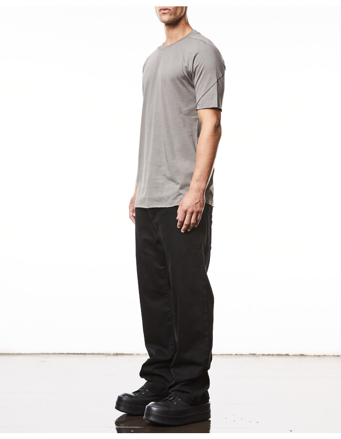 THOM KROM SCAR STITCH FITTED COTTON  T-SHIRT - ROCK
