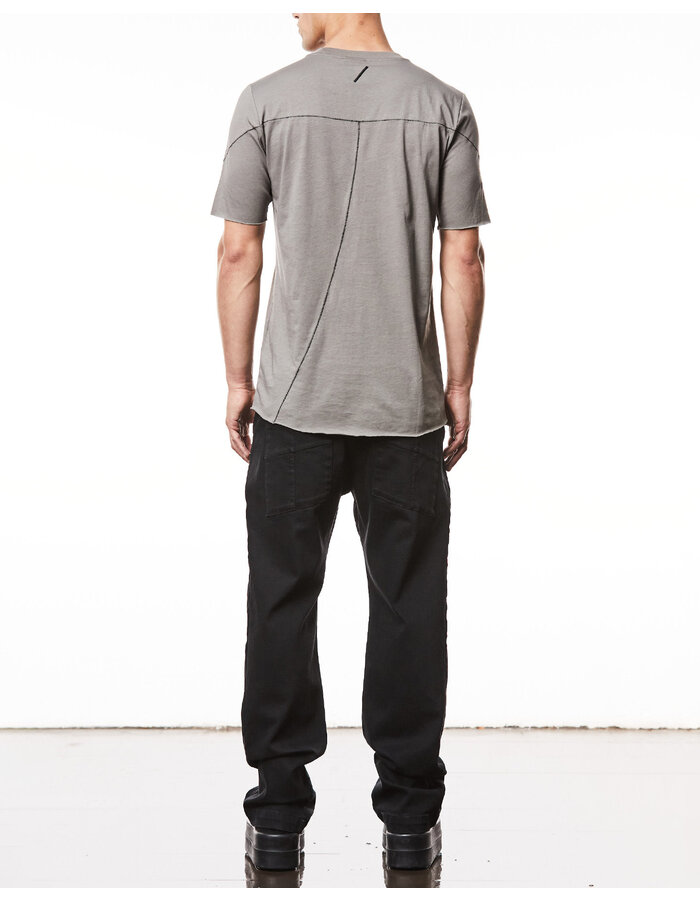 THOM KROM SCAR STITCH FITTED COTTON  T-SHIRT - ROCK