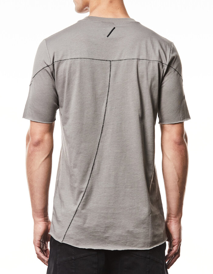 THOM KROM SCAR STITCH FITTED COTTON  T-SHIRT - ROCK