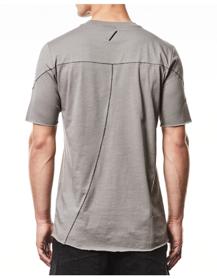 THOM KROM SCAR STITCH FITTED COTTON  T-SHIRT - ROCK