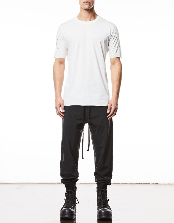 THOM KROM SCAR STITCH FITTED COTTON  T-SHIRT - OFF WHITE