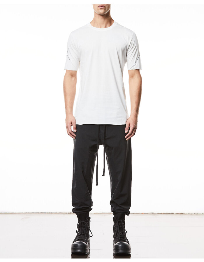 THOM KROM SCAR STITCH FITTED COTTON  T-SHIRT - OFF WHITE