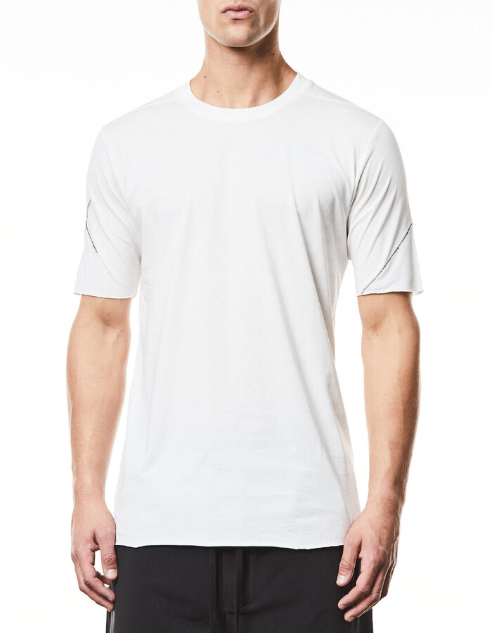 THOM KROM SCAR STITCH FITTED COTTON  T-SHIRT - OFF WHITE
