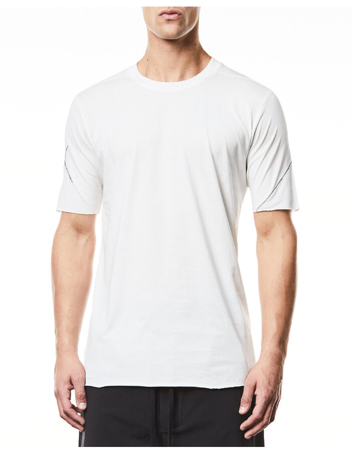 THOM KROM SCAR STITCH FITTED COTTON  T-SHIRT - OFF WHITE