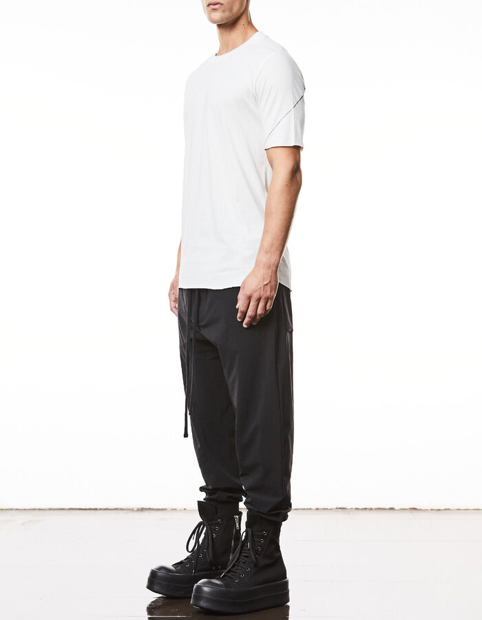 THOM KROM SCAR STITCH FITTED COTTON  T-SHIRT - OFF WHITE