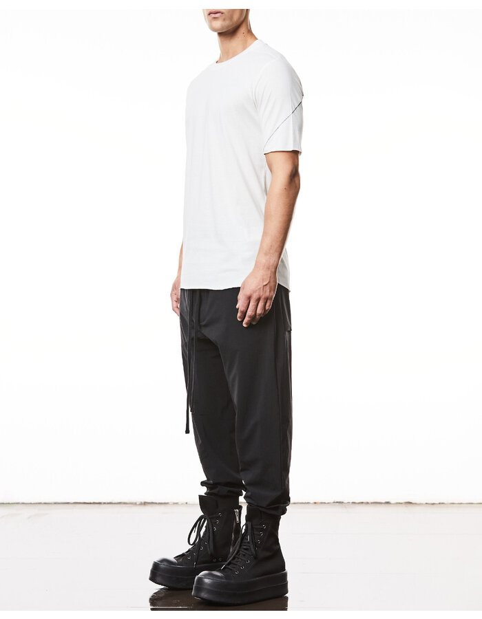 THOM KROM SCAR STITCH FITTED COTTON  T-SHIRT - OFF WHITE