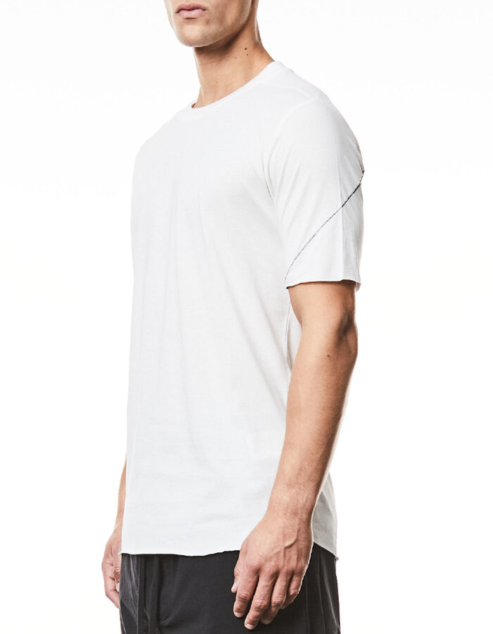 THOM KROM SCAR STITCH FITTED COTTON  T-SHIRT - OFF WHITE
