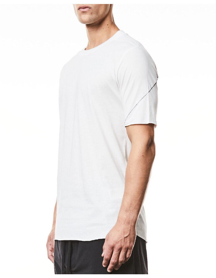 THOM KROM SCAR STITCH FITTED COTTON  T-SHIRT - OFF WHITE