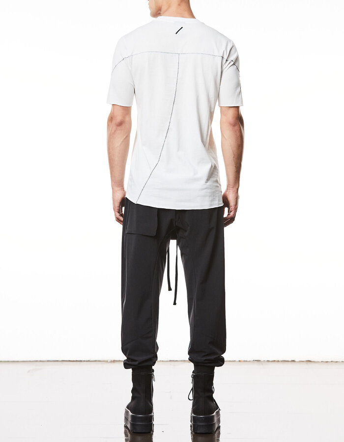 THOM KROM SCAR STITCH FITTED COTTON  T-SHIRT - OFF WHITE
