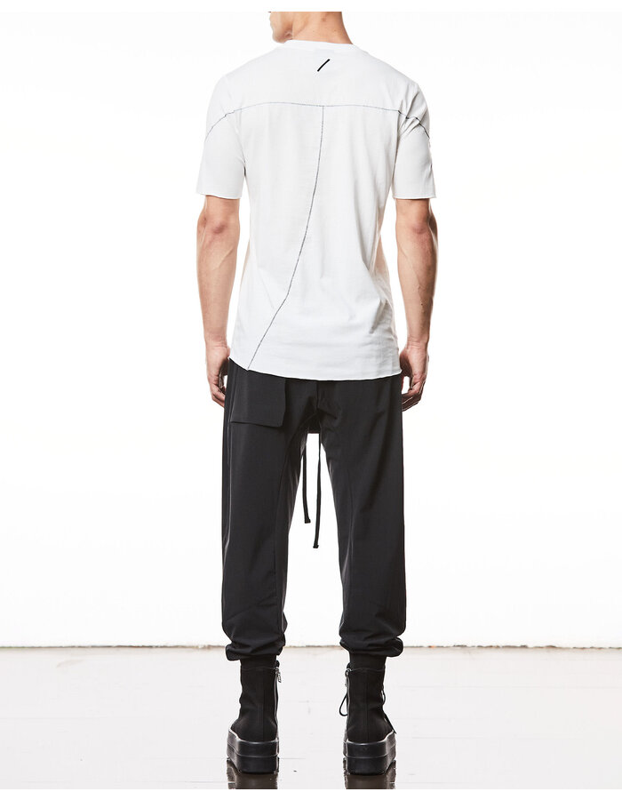 THOM KROM SCAR STITCH FITTED COTTON  T-SHIRT - OFF WHITE