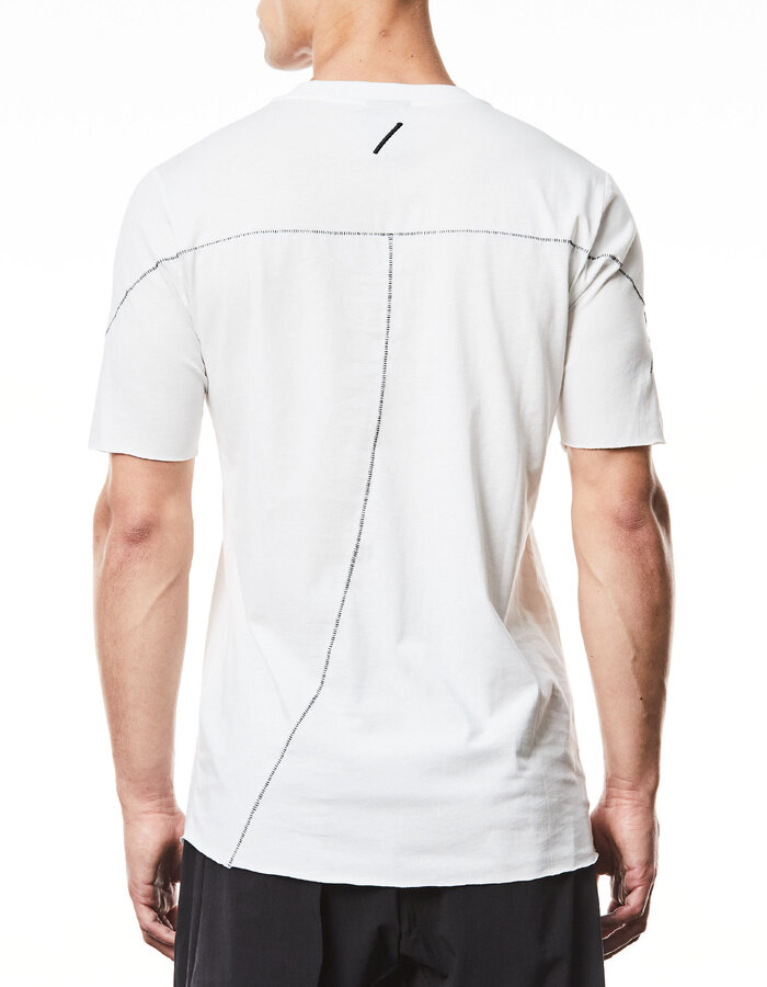 THOM KROM SCAR STITCH FITTED COTTON  T-SHIRT - OFF WHITE
