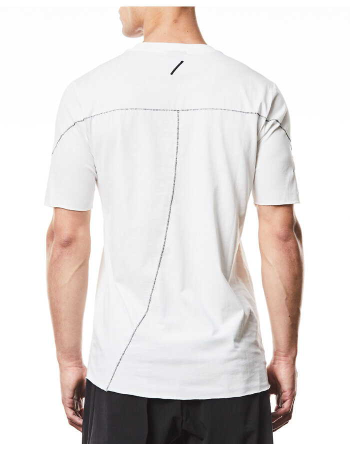 THOM KROM SCAR STITCH FITTED COTTON  T-SHIRT - OFF WHITE