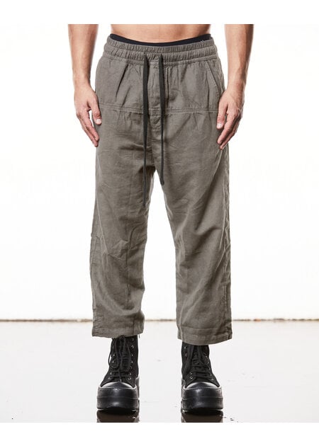 THOM KROM LINEN & COTTON CROPPED TROUSER - ROCK