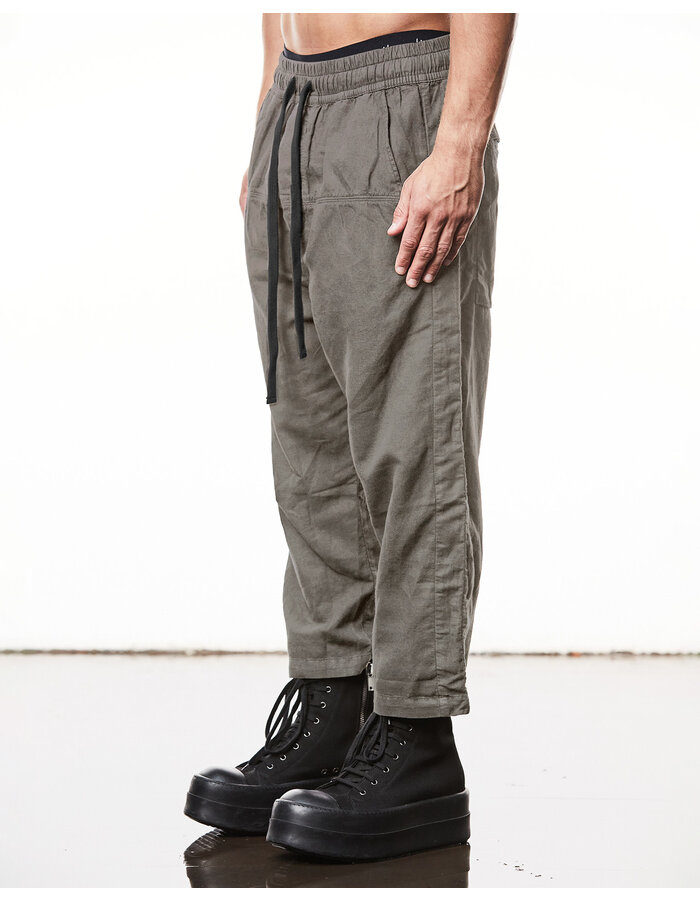 THOM KROM LINEN & COTTON CROPPED TROUSER - ROCK