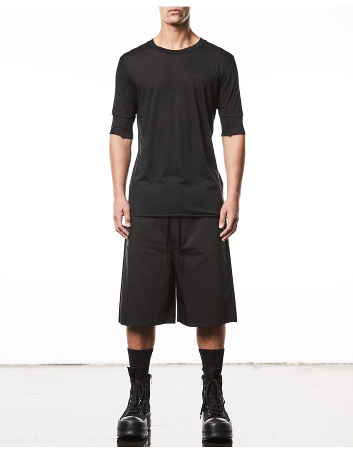 THOM KROM FITTED ULTRA-LIGHT COTTON "LAYERED" T-SHIRT